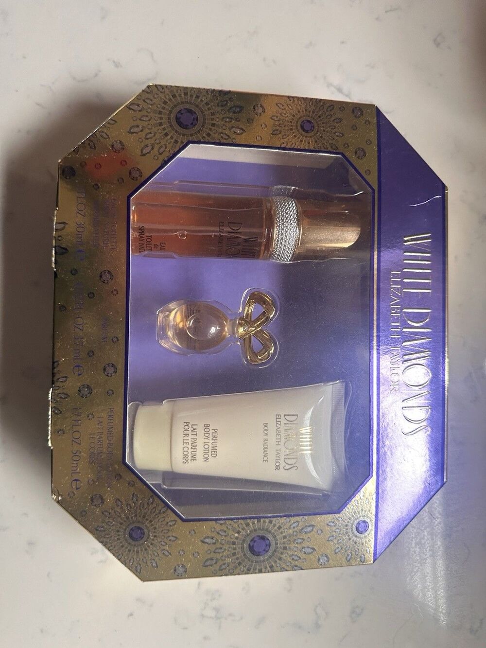 White Diamonds Elizabeth Taylor EDT Lotion Body Wash 3 Piece Womens Gift Set